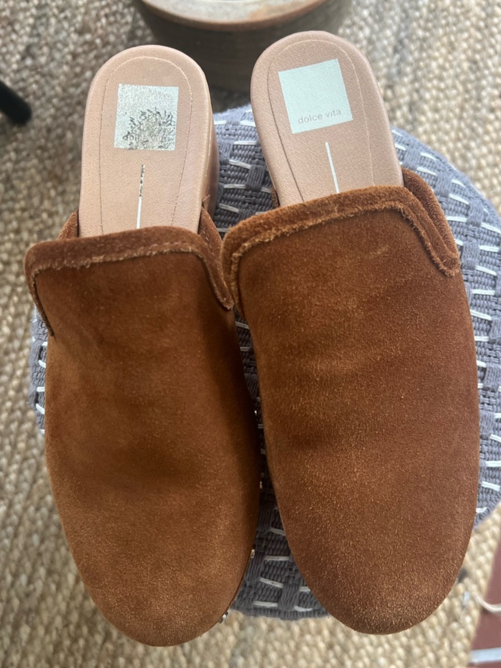Dolce Vita Cognac Suede Slip-On Mules size 9